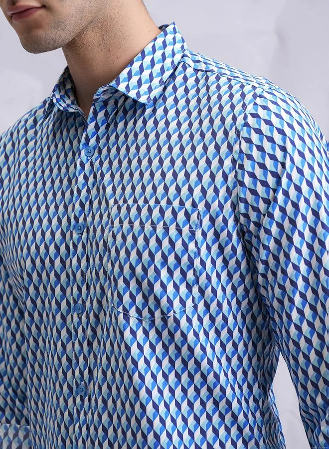 HIGHLANDER HIGHLANDER Slim Fit Printed Casual Shirt