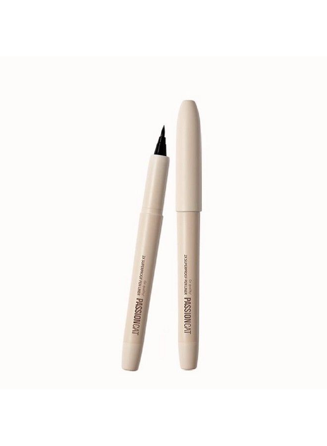 PASSIONCAT Vegan hypoallergenic Liner :Classic liner for beginners : Ultra Slim Ink Liner Waterproof Liquid Liner Long Lasting : PASSIONCAT 2X Superproof Pen Liner No1 Black (10g) - Image 2