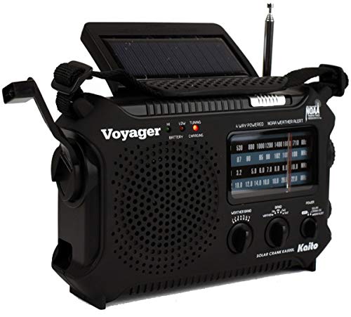 Kaito KA500L 4-Way Powered Emergency AM/FM/SW NOAA Weather Alert Radio with Solar, Dynamo Crank, Flashlight and Reading Lamp, Black - Image 2