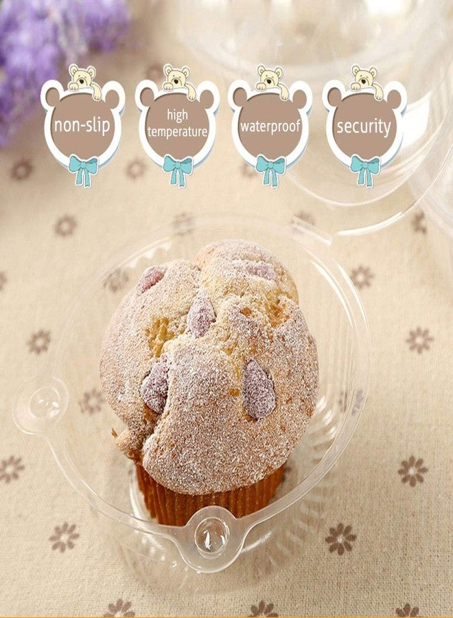 MR.FOAM Cupcake Holders Individual,50 PC Cupcake Containers Disposable Clear Plastic Single Muffin Dome Holders Cases Individual Cupcake Boxes Bulk (white, 50 pcs) - Image 4