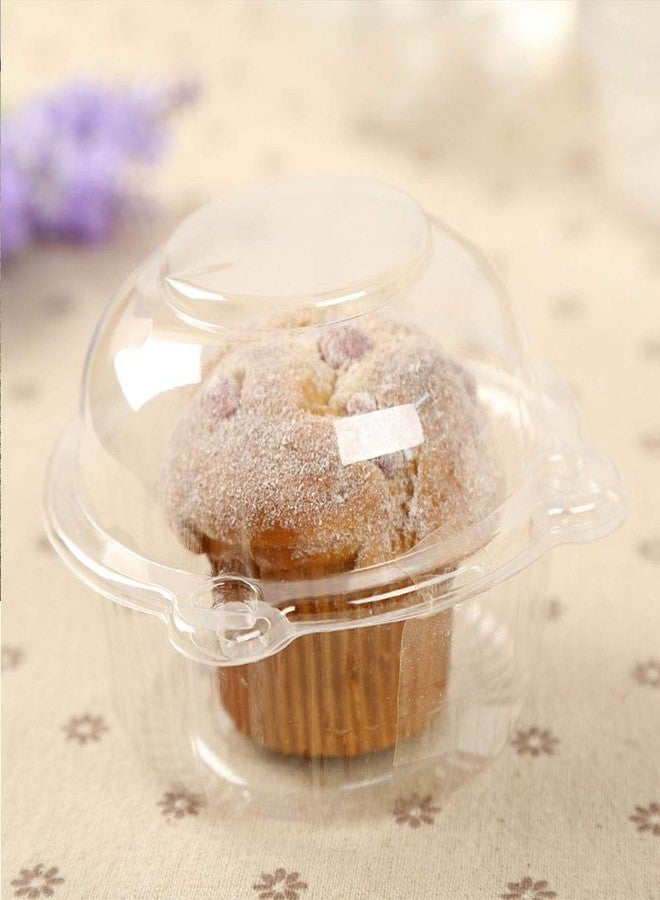 MR.FOAM Cupcake Holders Individual,50 PC Cupcake Containers Disposable Clear Plastic Single Muffin Dome Holders Cases Individual Cupcake Boxes Bulk (white, 50 pcs) - Image 3