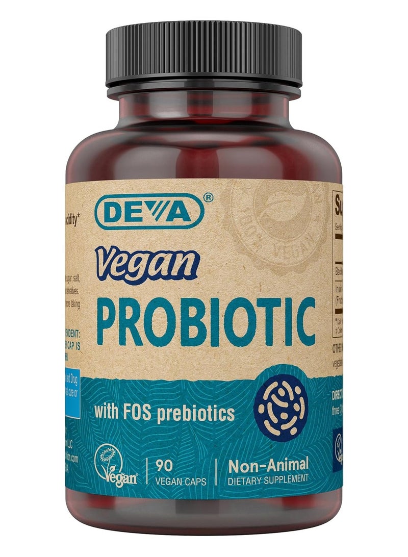 Deva, Vegan Probiotic with FOS Prebiotic, 90 Vegan Caps