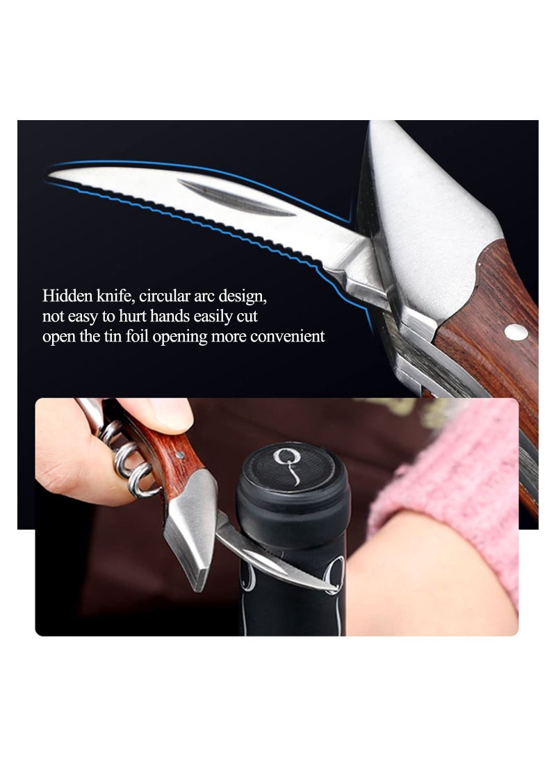 SYOSI - Corkscrew for Waiter with Vegan Leather Sheath Professional Grade Patented Spring Lever Easy Opening Foil Cutter Bottle Opener - Image 1