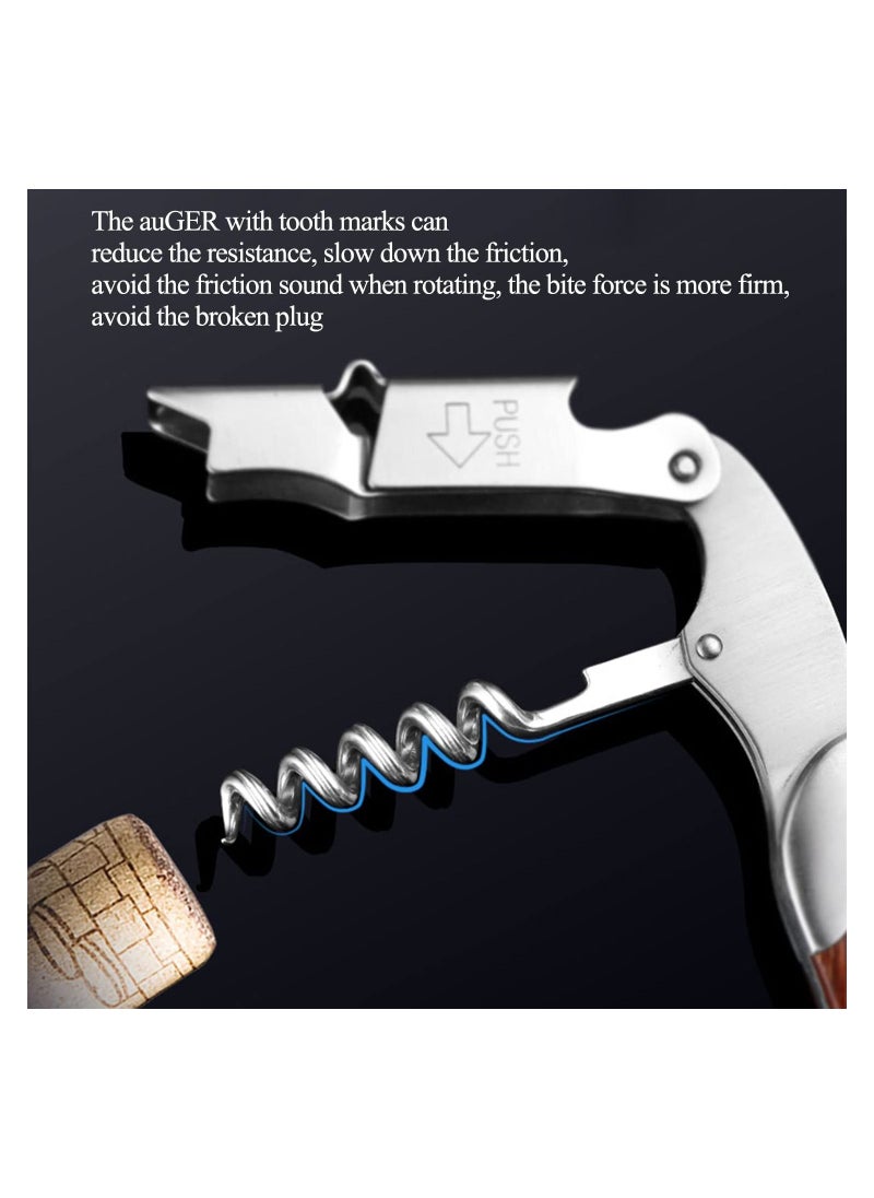 SYOSI - Corkscrew for Waiter with Vegan Leather Sheath Professional Grade Patented Spring Lever Easy Opening Foil Cutter Bottle Opener - Image 1