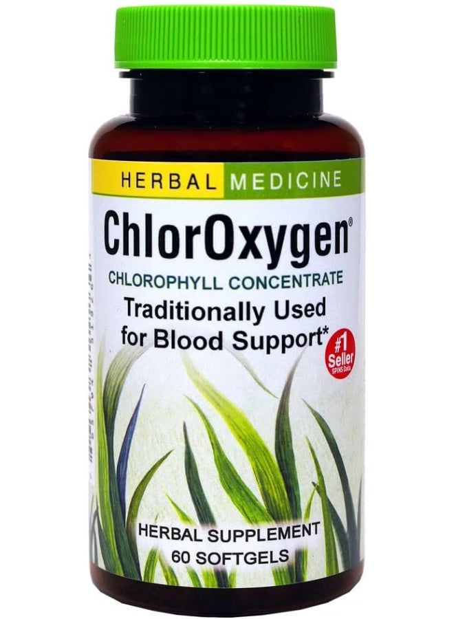 HERBS ETC. Chlor Oxygen Chlorophyll Concentrate 60 Fast-Acting Softgels - Image 1