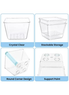 ZIMNEST 25 PCS Clear Plastic Drawer Organizers Set, 4-Size Versatile Bathroom and Vanity Drawer Organizer Trays, Storage Bins for Makeup, Bedroom, Kitchen Gadgets Utensils and Office  - Image 3
