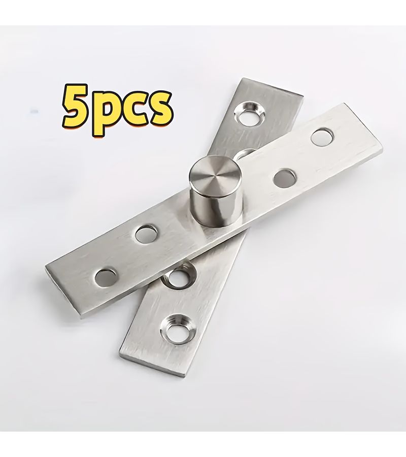 5 Pack Polished Stainless Steel 360 Degree Rotating Hinge Assortment For Surface Mounted Wooden Doors - Image 5