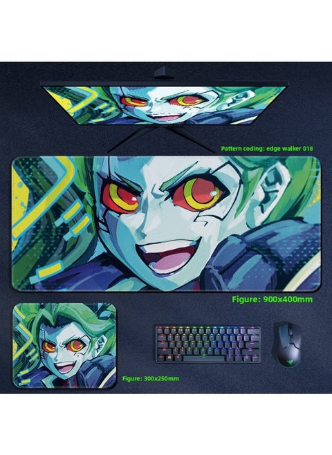 Cyberpunk Edge Walker Mouse Pad Computer Desktop Pad Lucy Edge Runner Cyberpunk 2077 Surrounding-Color:300x250x4mm-Pattern:Edge Walker 018