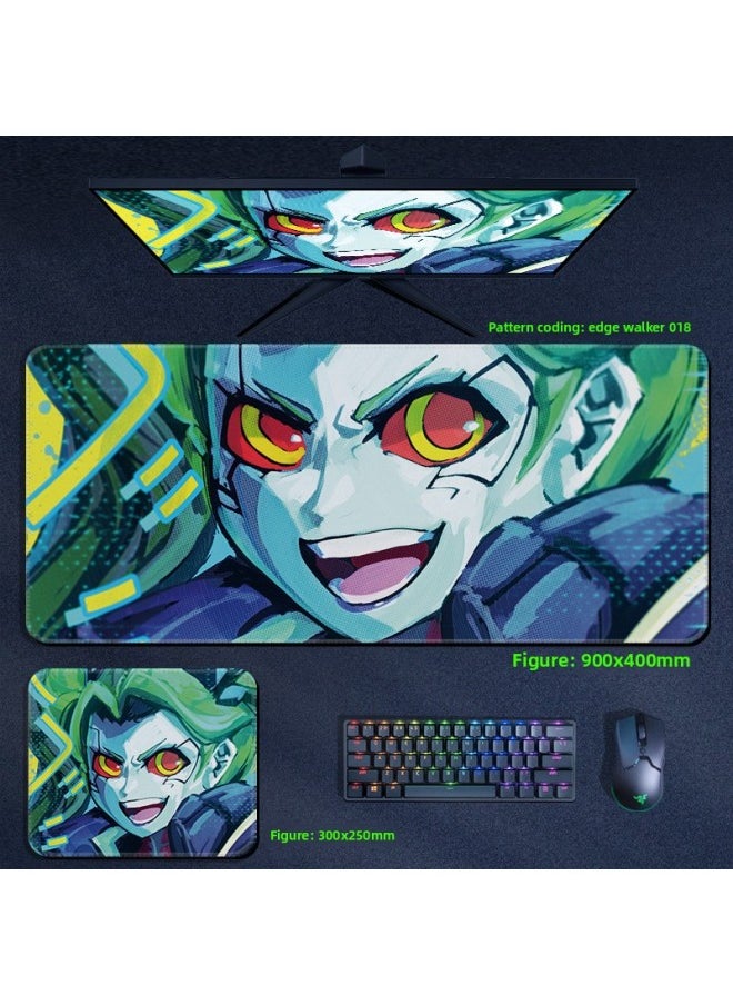 Cyberpunk Edge Walker Mouse Pad Computer Desktop Pad Lucy Edge Runner Cyberpunk 2077 Surrounding-Color:300x250x4mm-Pattern:Edge Walker 018