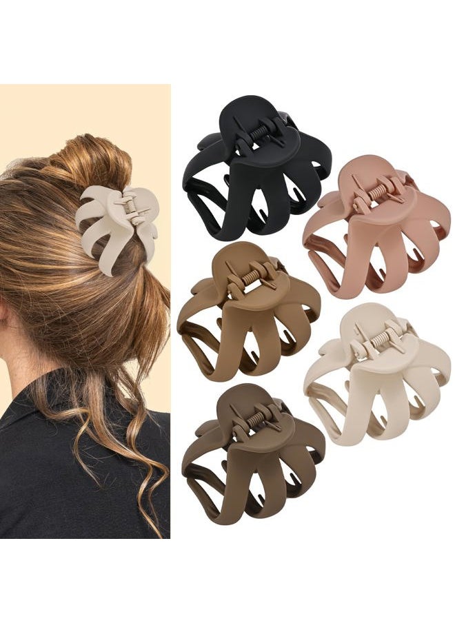 Lolalet - Octopus Hair Claw Clips, 5 Pack Non-slip Jaw Clips Medium Hair Clamps for Thick Curly Long Hair, Wide Grip Hair Accessories for Women -Style B - Image 1