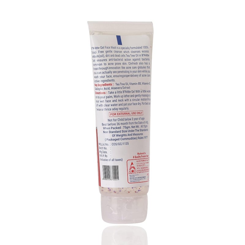 ALLOES PHARMACEUTICALS ALLOES PHARMACEUTICALS BWitte Gel Face Wash Facial Cleanser Suitable for Acne Oily Skin 75 Gram X 4 pcs  - Image 4