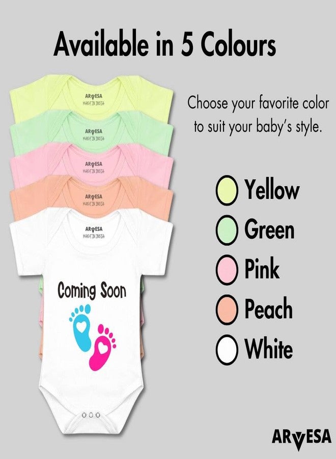 ARVESA Coming Soon R-1745 Pregnancy Announcement Homecoming Bodysuit, Sleepsuits, Rompers For New Born Baby Clothes 0-3 Months Unisex Stylish Dress For Baby Boy & Girl, Newborn Infant Outfit - Image 4