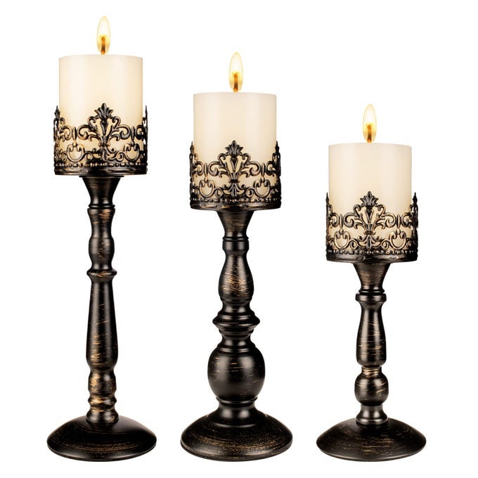 VINTAGE CANDLE HOLDER FOR TABLE CENTERPIECE GOTHIC CANDLE STAND SET