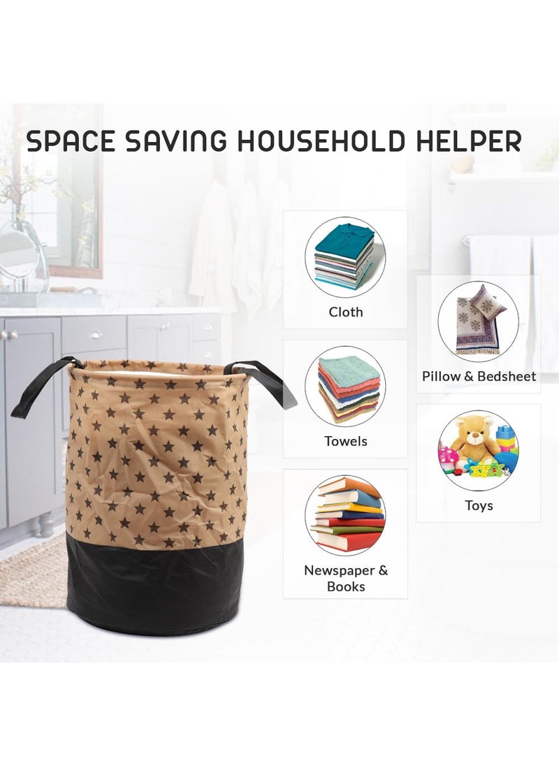 Perpetual Perpetual Cloth Basket for Laundry Waterproof NonWoven Cloth Bag for Storage Clothes Foldable Laundry Basket Bag with Handle 45 Liters 30 x 15 x 5 cm Brown  - Image 2
