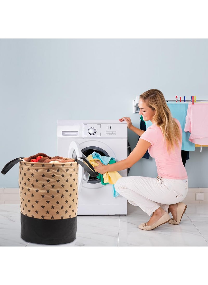 Perpetual Perpetual Cloth Basket for Laundry Waterproof NonWoven Cloth Bag for Storage Clothes Foldable Laundry Basket Bag with Handle 45 Liters 30 x 15 x 5 cm Brown  - Image 5