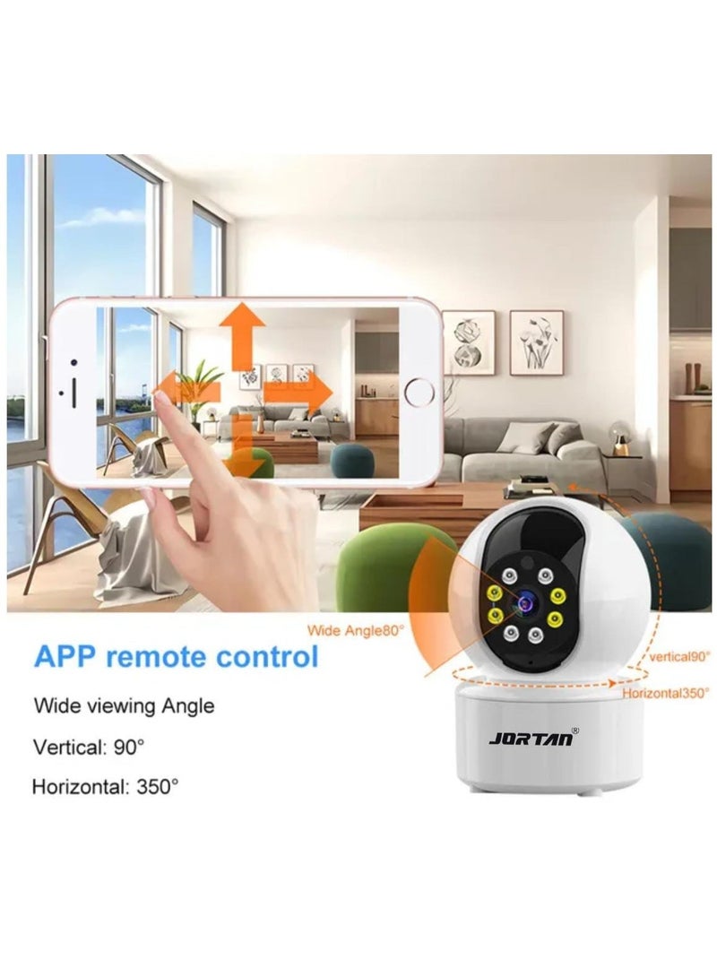 جورتان كاميرا جورتان الذكية للمراقبة الداخلية بدقة 1080 بكسل، مزودة بخاصية واي فاي، ورؤية ليلية ملونة بالأشعة تحت الحمراء، ومحادثة ثنائية الاتجاه، وكشف الحركة، وتتبعها، وتحكم PTZ بزاوية 360 درجة/90 درجة. - Image 3
