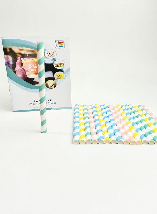 PARICOTT ﻿PARICOTT 10mm Rainbow Paper Straws | 50 Pcs | Colorful, Eco-Friendly & 100% Biodegradable Straws – Ideal for Juice, Smoothies, Cocktails, Cold Drinks, Parties, Events, Plastic-Free Use - Image 5