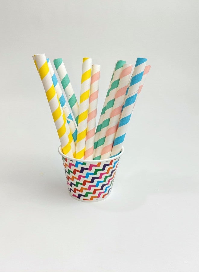 PARICOTT ﻿PARICOTT 10mm Rainbow Paper Straws | 50 Pcs | Colorful, Eco-Friendly & 100% Biodegradable Straws – Ideal for Juice, Smoothies, Cocktails, Cold Drinks, Parties, Events, Plastic-Free Use - Image 3