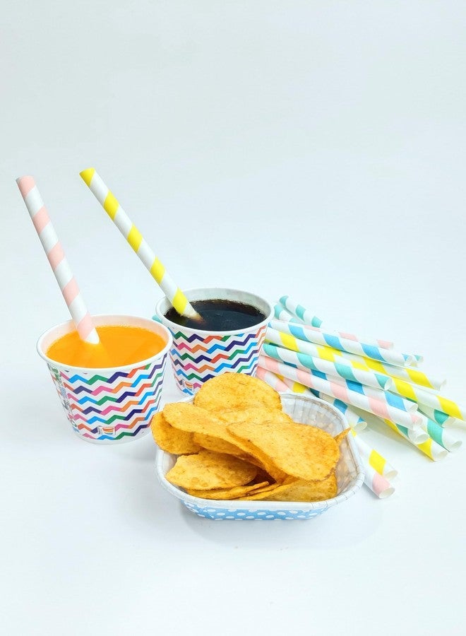 PARICOTT ﻿PARICOTT 10mm Rainbow Paper Straws | 50 Pcs | Colorful, Eco-Friendly & 100% Biodegradable Straws – Ideal for Juice, Smoothies, Cocktails, Cold Drinks, Parties, Events, Plastic-Free Use - Image 2