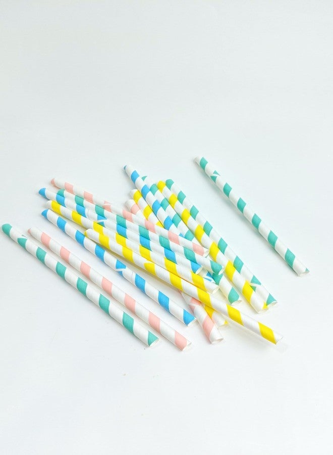 PARICOTT ﻿PARICOTT 10mm Rainbow Paper Straws | 50 Pcs | Colorful, Eco-Friendly & 100% Biodegradable Straws – Ideal for Juice, Smoothies, Cocktails, Cold Drinks, Parties, Events, Plastic-Free Use - Image 1