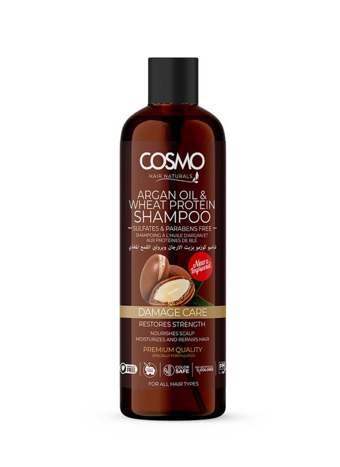 Argan Oil And Wheat Protein Shampoo Sulfate And Parabens Free 480 Ml