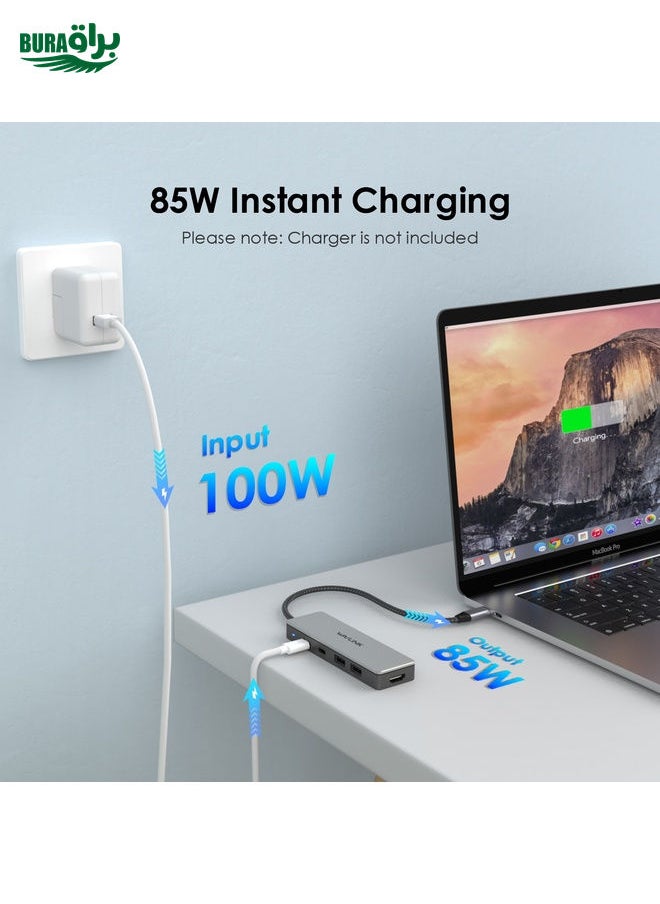 BURAQ - Wavlink UHP3415 85W Power Delivery USB-C/Type-C 10Gbps Hub 5 in 1 Multiport Connection Adapter - Image 1