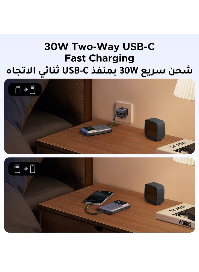 يو جرين UGREEN Uno 10000mAh باور بانك مع كابل يو اس بي نوع سي ومخرج شحن سريع وشاحن محمول وشاشة عرض ذكية مع رموز تعبيرية زاهية وشاشة عرض الطاقة في الوقت الفعلي وحزمة بطارية لهاتف ايفون 17 16 15 برو ماكس - Image 4