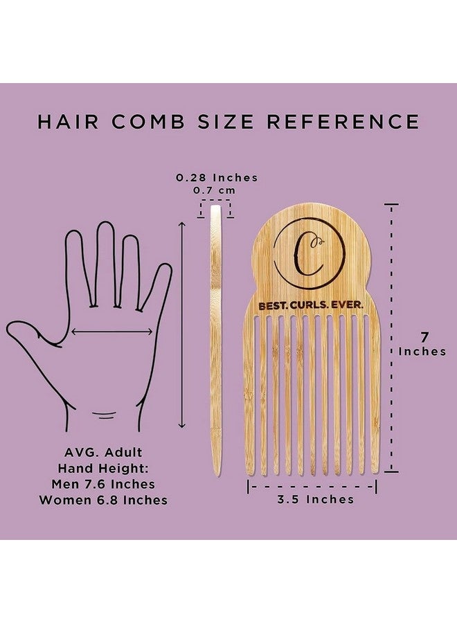 Controlled Chaos As Seen On Shark Tank Detangling Comb Hair Pick Anti Static Bamboo Hair Pick For Thick Curly Hair Long Tooth Detangler Wooden Comb For Men Women & Kids - Image 4