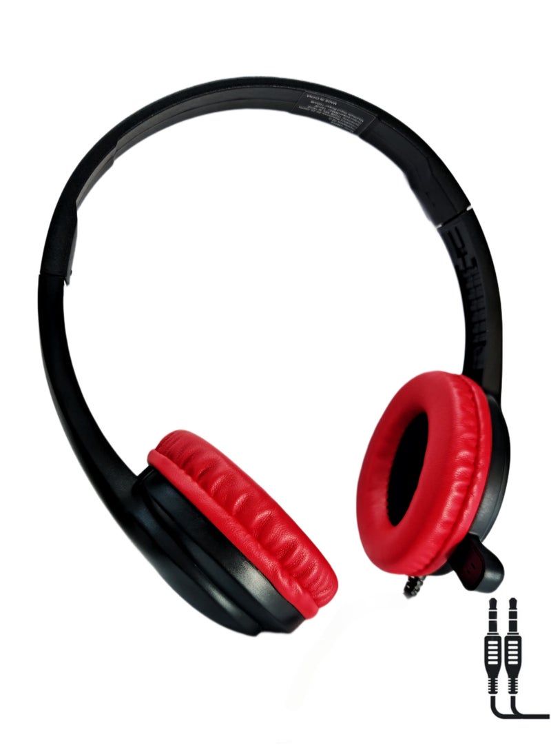 GIGAMAX GM-008 Mini Lightweight Wired Headset - Unbreakable Microphone - Dual 3.5mm Jacks for Call Centers - Online Studies, Remote Work & All-Day Comfort - Image 1