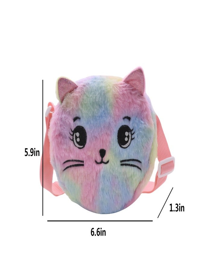 Amamcy Cute Cat Shoulder Bag for Women Small Flulffy Cat Crossbody Purse Animal Plush Satchel Cartoon Daypack Kawaii Purse - Image 3