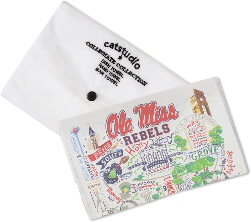 Catstudio Dish Towel, University of Mississippi (Ole Miss) Rebels Hand Towel - Collegiate Kitchen Towels for Ole Miss Fans - Perfect Graduation Gift, Gift for Students, Parents and Alums - Image 2