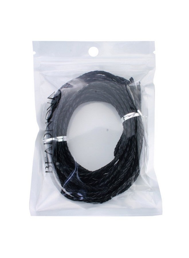 BEADNOVA 3.0Mm Round Folded Bolo Genuine Braided Leather Cords For Bracelet Necklace Jewelry Making 5M Black - Image 4