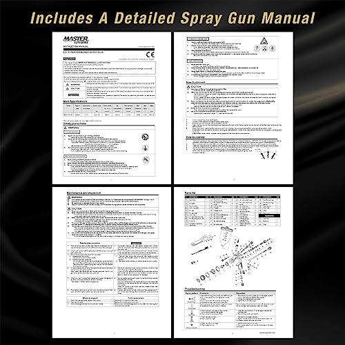 Master Airbrush Master Elite High-Performance PRO-55 Series HVLP Pressure Feed Spray Gun with 1.2mm Tip - Ideal for Automotive Basecoats, Clearcoats, Primers, Industrial & Woodworking Coatings - Superior Atomization - Image 5