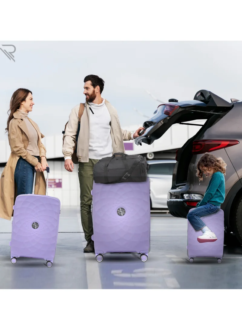 Reflection Paris 20 Inch Lilac Carry On Suitcase Luggage Trolley Bag with Durable and Lightweight PP Hardshell 3 Level Telescopic Handle 4 Quiet 360° Wheels and TSA Lock