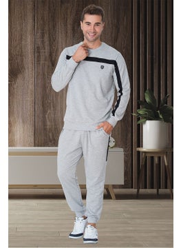 Mecit Pijama Mecit Pajamas Mecit 2784 Gray Large Size Men's Pajama Set 