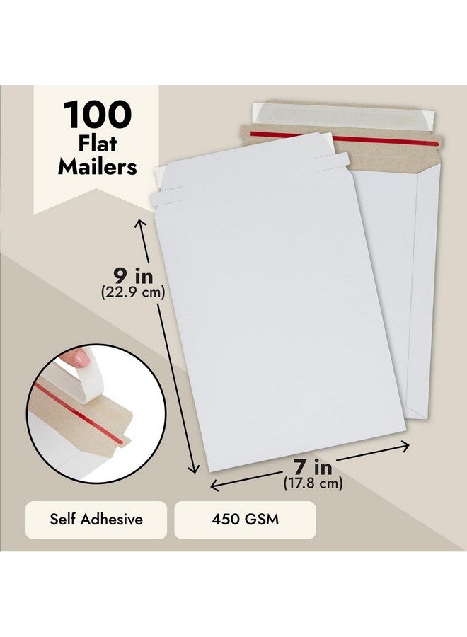 Juvale 100-Pack Stay Flat Rigid Mailers 7 X 9 Inches With Self Adhesive Seal, Bulk White Cardboard Envelopes For Shipping Photo, Documents, Letters, Packaging Supplies - Image 5