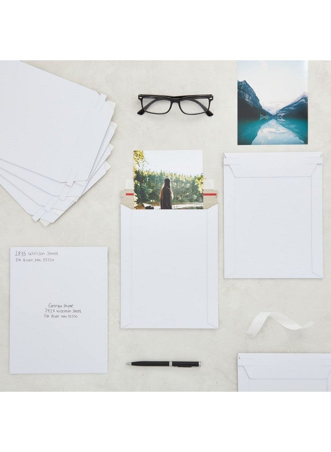 Juvale 100-Pack Stay Flat Rigid Mailers 7 X 9 Inches With Self Adhesive Seal, Bulk White Cardboard Envelopes For Shipping Photo, Documents, Letters, Packaging Supplies - Image 2