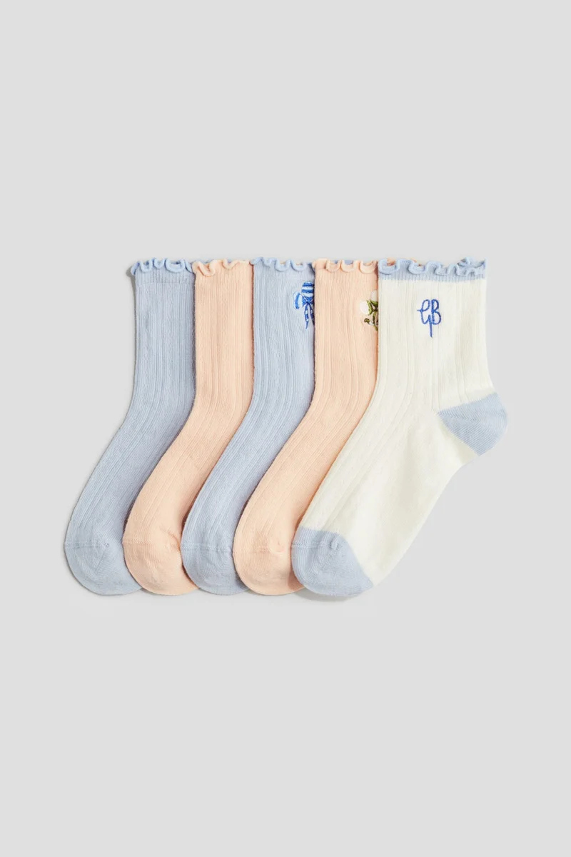 H&M 5-pack overlocked pointelle socks