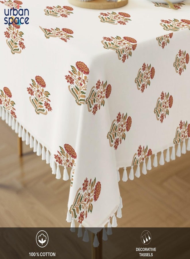 Urban Space 100% Cotton Table Cover for Square Dining Table, Printed Table Cloth for Dining/Center Table, for Upto 4.5 ft x 4.5 ft Table (Liberty Maroon, 48" x 48" - Square) - Image 2