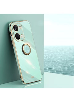 Case Cover For For OnePlus Ace 2V XINLI Straight Edge 6D Electroplate TPU Phone Case with Ring Holder(Mint Green)