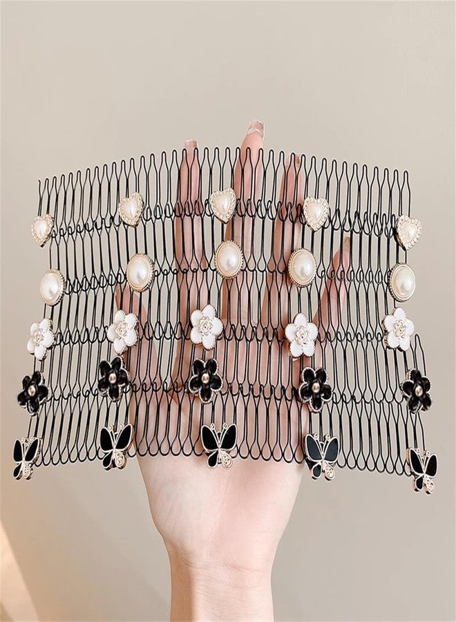 Kevim U Shape Hair Finishing Fixer Comb, Stretchable Invisible Flower Hair Clip, Flower Comb for Short Hair Styling Tools Hair, U Pin Hair Clips Hair band Accessories - Image 2