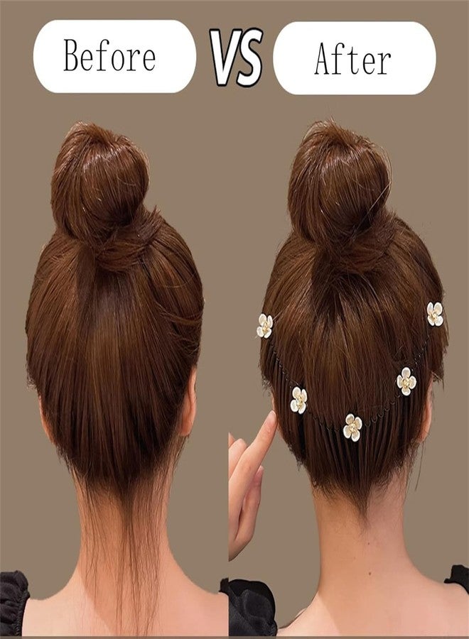 Kevim U Shape Hair Finishing Fixer Comb, Stretchable Invisible Flower Hair Clip, Flower Comb for Short Hair Styling Tools Hair, U Pin Hair Clips Hair band Accessories - Image 3