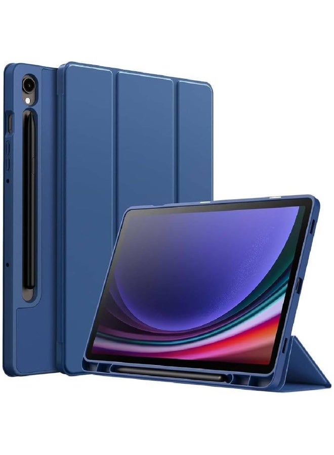 ZOOMEE Protective Tablet Cover for Samsung Galaxy Tab S10 FE, S10 Lite, and S9 FE | Trifold Stand | Auto Wake/Sleep | Silicone Case with Pencil Slot | Anti-Fingerprint | (Blue) - Image 1