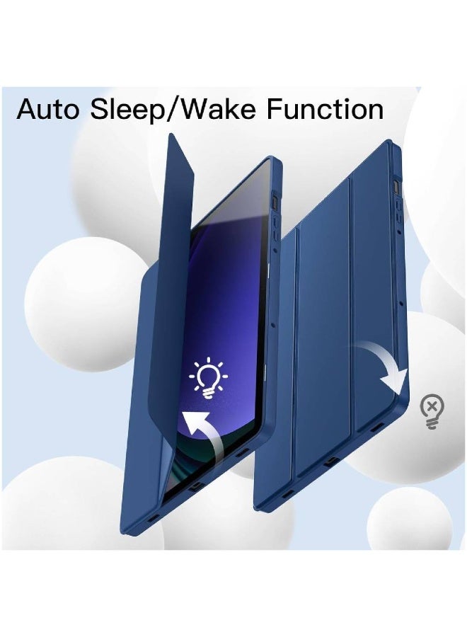 ZOOMEE Protective Tablet Cover for Samsung Galaxy Tab S10 FE, S10 Lite, and S9 FE | Trifold Stand | Auto Wake/Sleep | Silicone Case with Pencil Slot | Anti-Fingerprint | (Blue) - Image 3