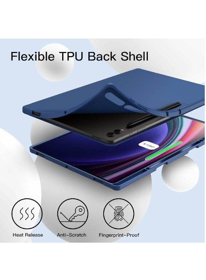 ZOOMEE Protective Tablet Cover for Samsung Galaxy Tab S10 FE, S10 Lite, and S9 FE | Trifold Stand | Auto Wake/Sleep | Silicone Case with Pencil Slot | Anti-Fingerprint | (Blue) - Image 4