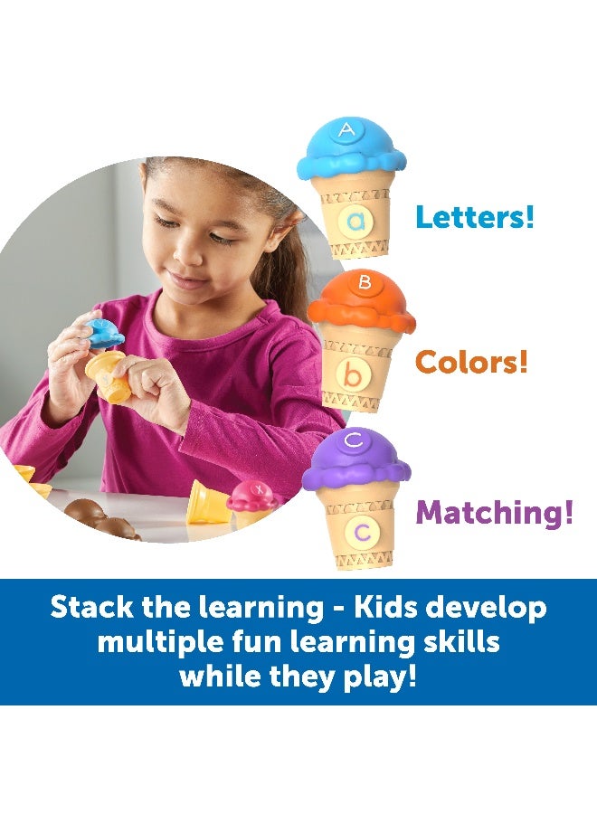 ليرننج ريسورسز مجموعة ألعاب تعليمية من آيس كريم أبجدية للأطفال في سن ما قبل المدرسة، مكونة من 26 قطعة متطابقة لتعلم الحروف الأبجدية واللعب الخيالي - Image 2