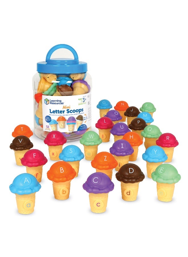 ليرننج ريسورسز مجموعة ألعاب تعليمية من آيس كريم أبجدية للأطفال في سن ما قبل المدرسة، مكونة من 26 قطعة متطابقة لتعلم الحروف الأبجدية واللعب الخيالي - Image 1