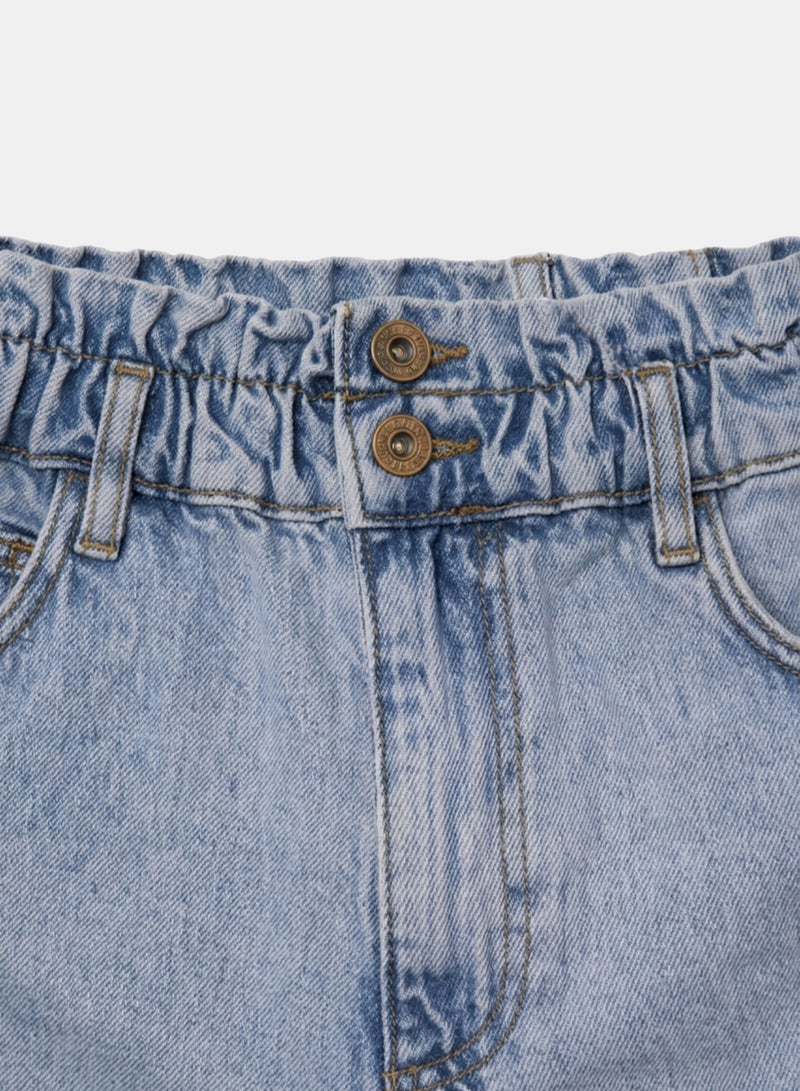 Clue Double-Button Denim Shorts - Image 3
