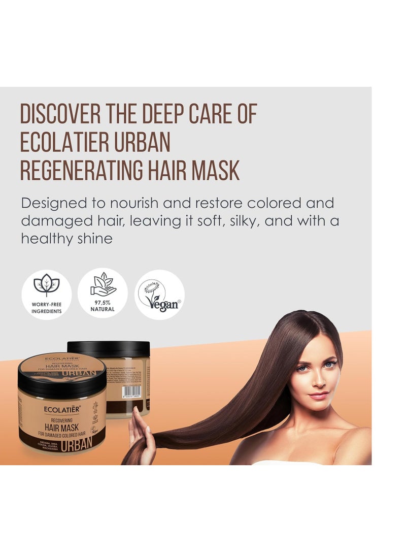 ECOLATIER Recovering Hair Mask for Damaged Colored Hair - Deep Conditioning, Hydrating Hair Mask, Argan Oil, Shea Butter, Vegan, 97.2% Natural Ingredients, 13.5 Fl Oz - Image 2