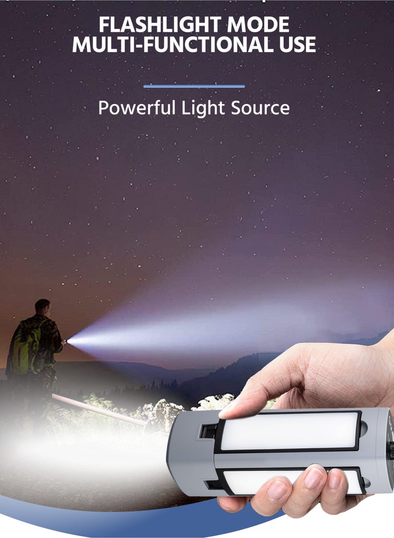 مصباح LED تلسكوبي قابل لإعادة الشحن، فانوس للتخييم، مصباح متعدد الوظائف مع خطاف، شحن سريع وإضاءة واسعة الزاوية للرحلات الخارجية والطوارئ - Image 5